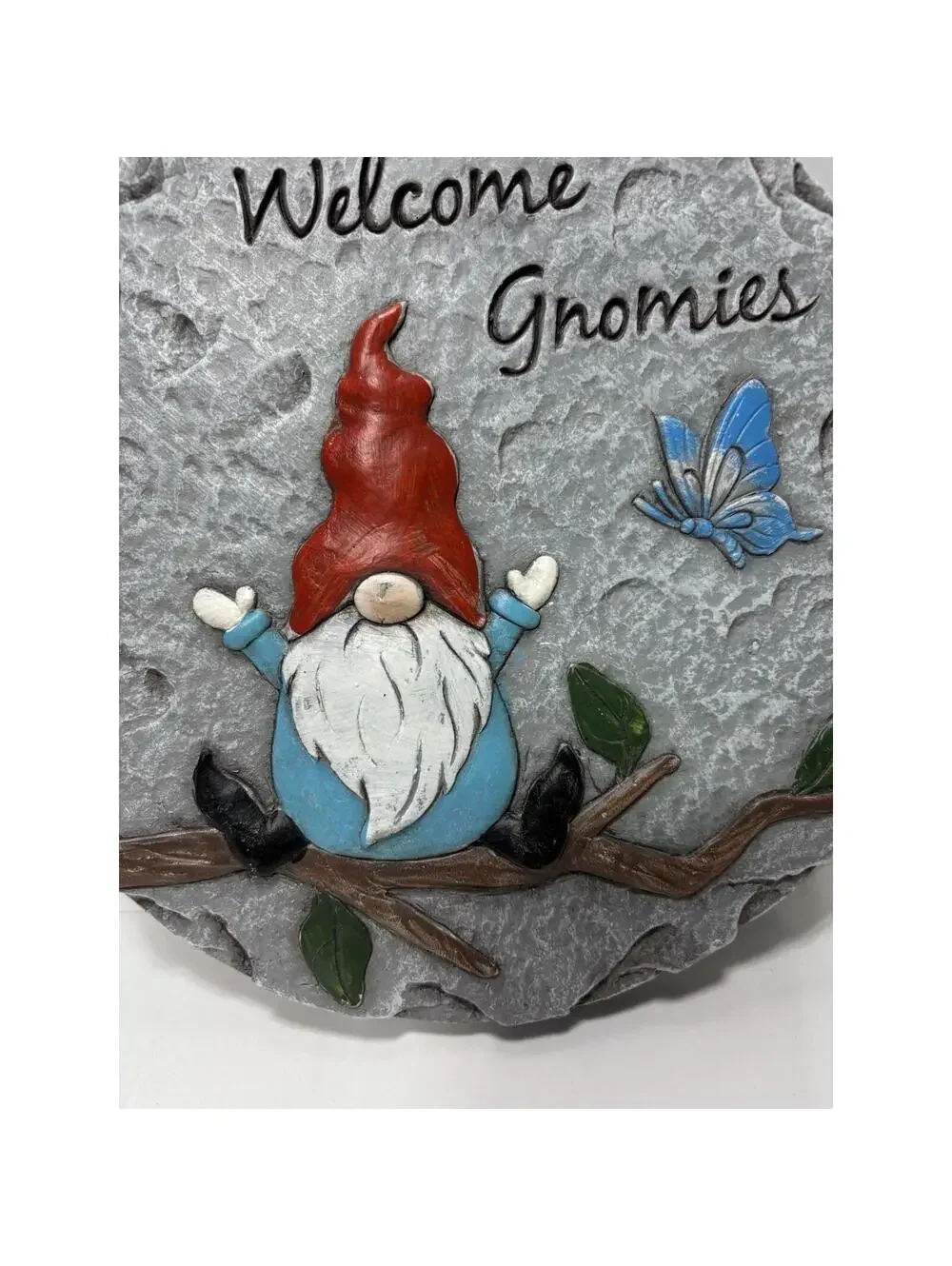 WELCOME GNOMIES Garden Step Stone Lawn Pathway Decor Cute Gnome Yard Accent